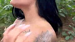 latina with big ass masturbates in forest using dildo to break curse