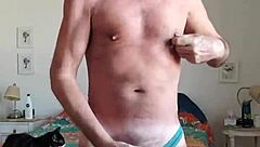 Is Pervy Papifachero Teasing His Big Daddy Boner in Turquoise Thong?