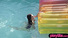 Big Tits Curvy Milf Strips Nude In The Pool - Or Does She Hide Her Wet Ass?