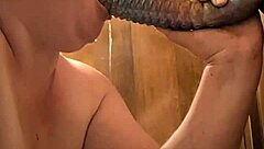 The stunning BBW girl struggled to take on a massive dildo for 15 minutes