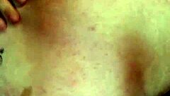 plugging anal and masturbating with giant dildo