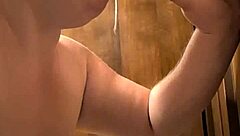 BBW gags on monster dildo