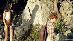 an outdoor arousement filled with intense emotions and sensations of lesbian milf fingering and masturbation