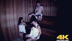 Gaucho pounds monster cock in sauna blowjob frenzy!