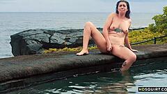 Free Spirit Girl Faces Catastrophe by the Shore