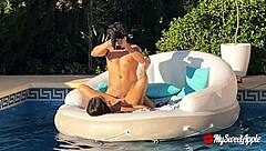 Poolside summer holiday fun turns into steamy action