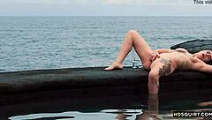 Free Spirit Girl Faces Catastrophe by the Shore