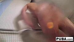christiana glitters up her shower and bathtub nude