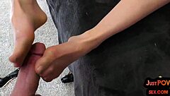 Busty milf in lingerie gets fucked after footjob