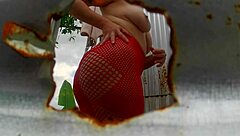 Beachwear changer outdoors, a super hot guy left her in the open air