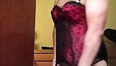 Shirley Dancing Sexy In Red-Black Corset And Lingerie