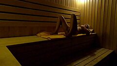 Hidden Camera Captures Girl Masturbating In Sauna At Night