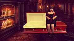 granny vampyra licks cock in vampire costume