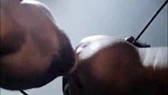 Deepthroat blowjob by African teen, bold beauty