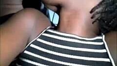 Deepthroat blowjob by African teen, bold beauty
