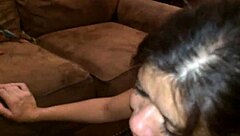 Latina Slut Deepthroats Cock In Homemade Face Fuck
