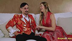 insatiable blonde sucks cock and licks pussy hard