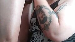 The guy meets a chubby redhead woman who suggests sex, leading to blowjob and cumshot