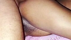 African teen enjoys hard morning sex.