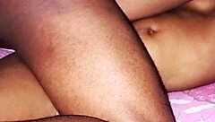 African teen enjoys hard morning sex.