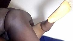 Big ass ebony bounces hard