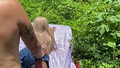 Blonde Sex Toy's Ass Punched with Hand