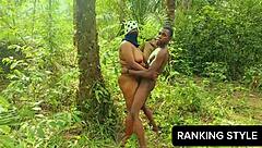 Beautiful African Pornstar's Wet Pussy In The Forest Orgasm