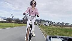 Miss Daisy Diamond cruising around on her bike