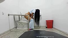 Amateur cam in hospital bathroom, shocking footage