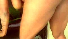 creamy squirt from interracial lesbian pornstar with dildo