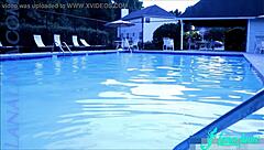 lana lava flashing poolside, want the full scene?