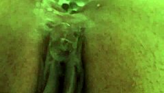 Squirting while pushing out those small eggs inside