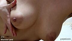 Japanese girl intensely exercises naked with big tits