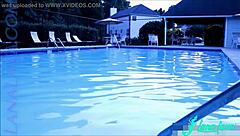 lana lava flashing poolside, want the full scene?