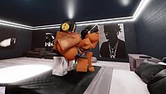 She lost the bet and boldly takes four big black cocks at once