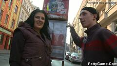 A fat girl picked up a skinny guy from the street and brought him home