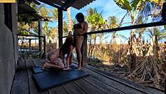 Two wonderful girls are grinding on a thick cock