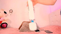 latina fingers wet pussy with hitachi