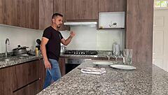 Romantic scene ends with sex in the kitchen - part 1