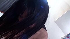 Japanese step-daughter with perfect natural tits seduces for uncensored POV creampie fuck.