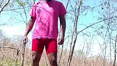 Unusual dancing style, bright and early morning workout