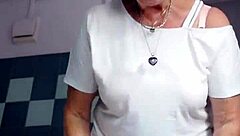 German Granny Slams Her Hairy Slutty Pussy Hard