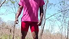 Unusual dancing style, bright and early morning workout