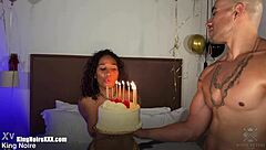 Eating cake off ass and big dick squirting