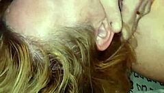 Throat pie deep in milf's mouth with my cock.