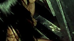 The boy caressed his girlfriend through the wall