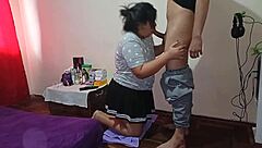 I say, 'Aunt, I spied on you napping and groped your big tits, now let's fuck as you like.'