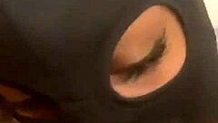 delicioxass gives a good blowjob to that ebony ass in masked porn