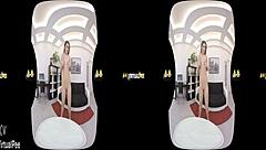 virtualpee - dildo loving brunette splashes herself with piss