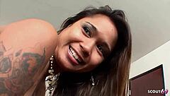 Asian teen cheated at model casting, rode huge cock